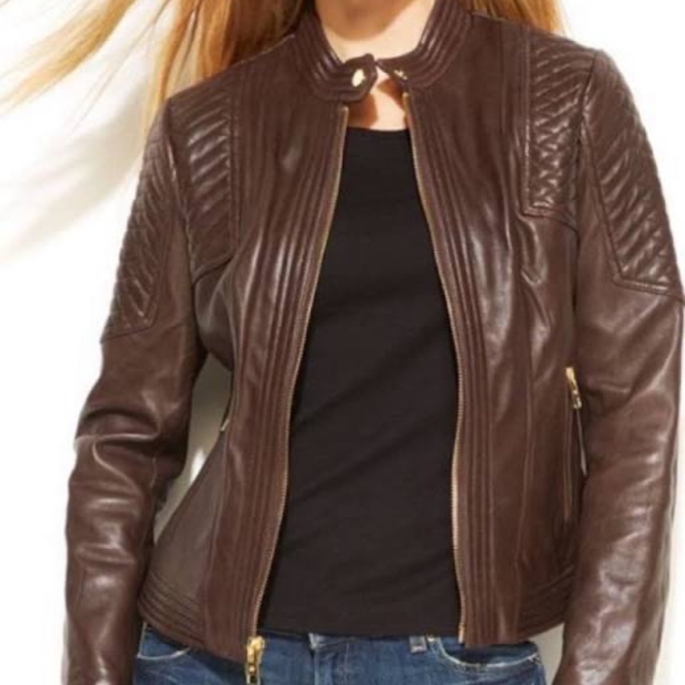 MICHAEL Michael Kors Black Quilted Leather Jacket